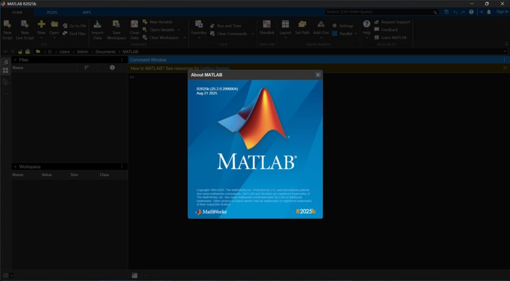 MathWorks MATLAB R2025b ตัวเต็มถาวร (Windows) - โหลดฟรี